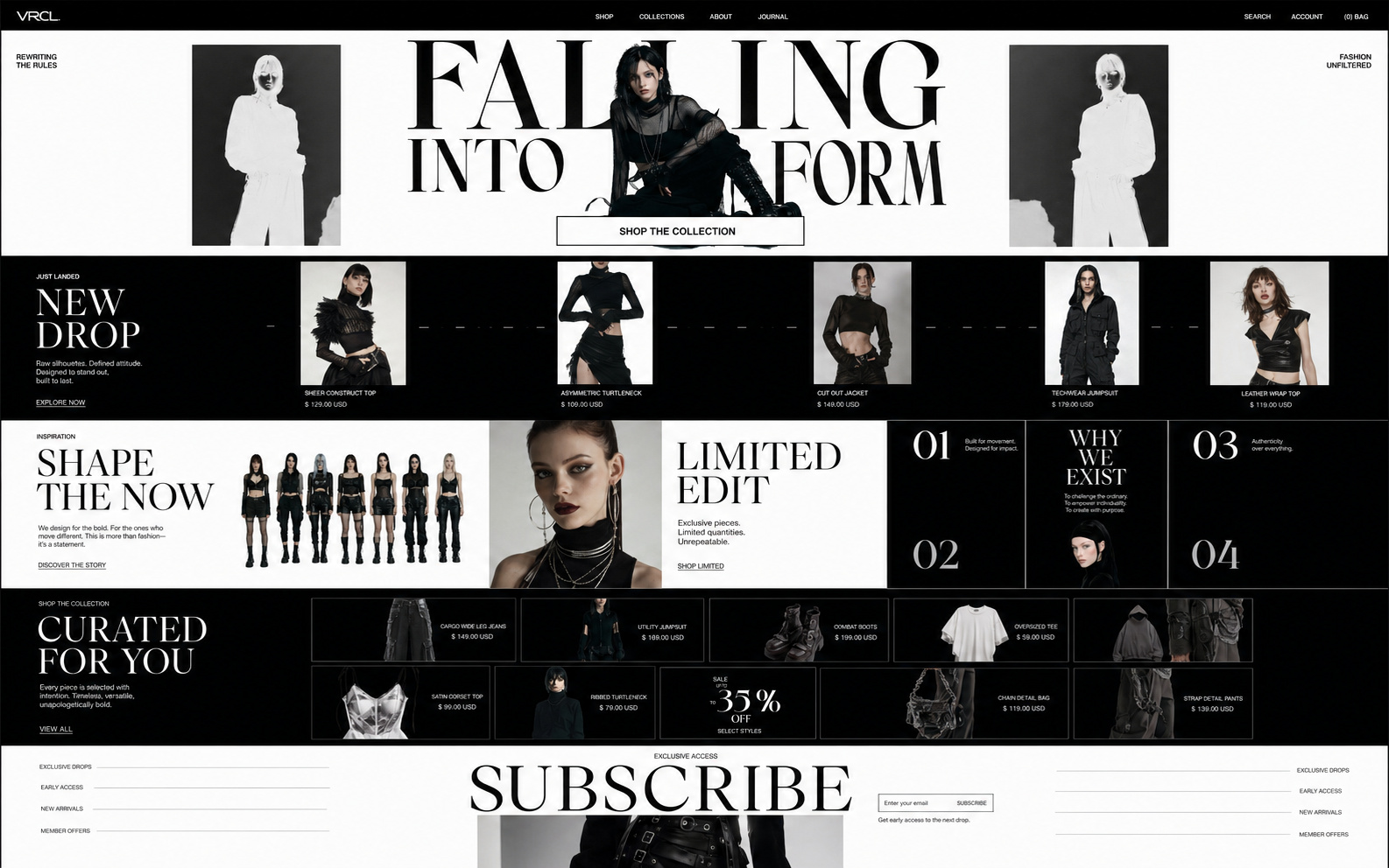 Monochrome Retail fashion e-commerce visual